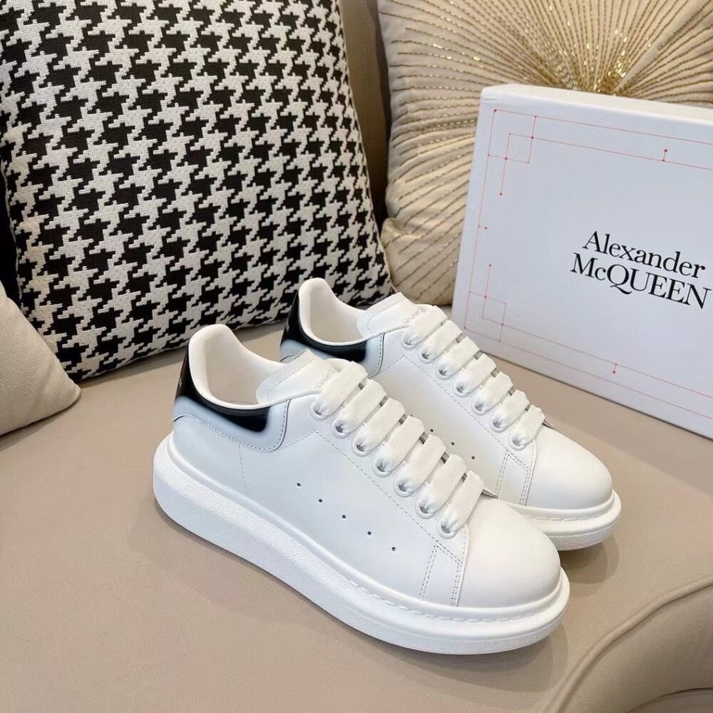 Alexander McQueen Black and White Leather Sneakers